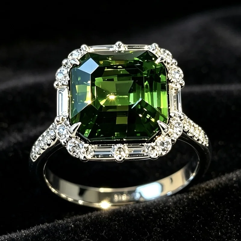 Фото Кольца Jianjie Classic Square с изумрудной огранкой и цирконием для женщин: элегантные, для свадьбы и на каждый день, модные ювелирные украшения с фианитами №4