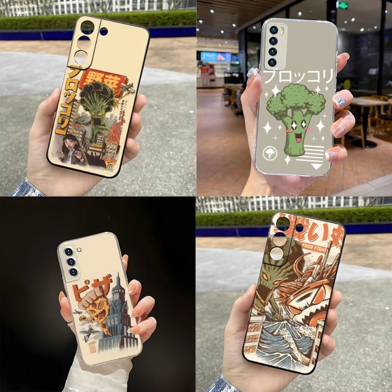 

Чехол BROCCOZILLA для телефона Samsung S23 Note 20 10 S30 S 22 10E Fe Pro Plus Ultra A12 A42 A71 A91 M32, черный с прозрачным