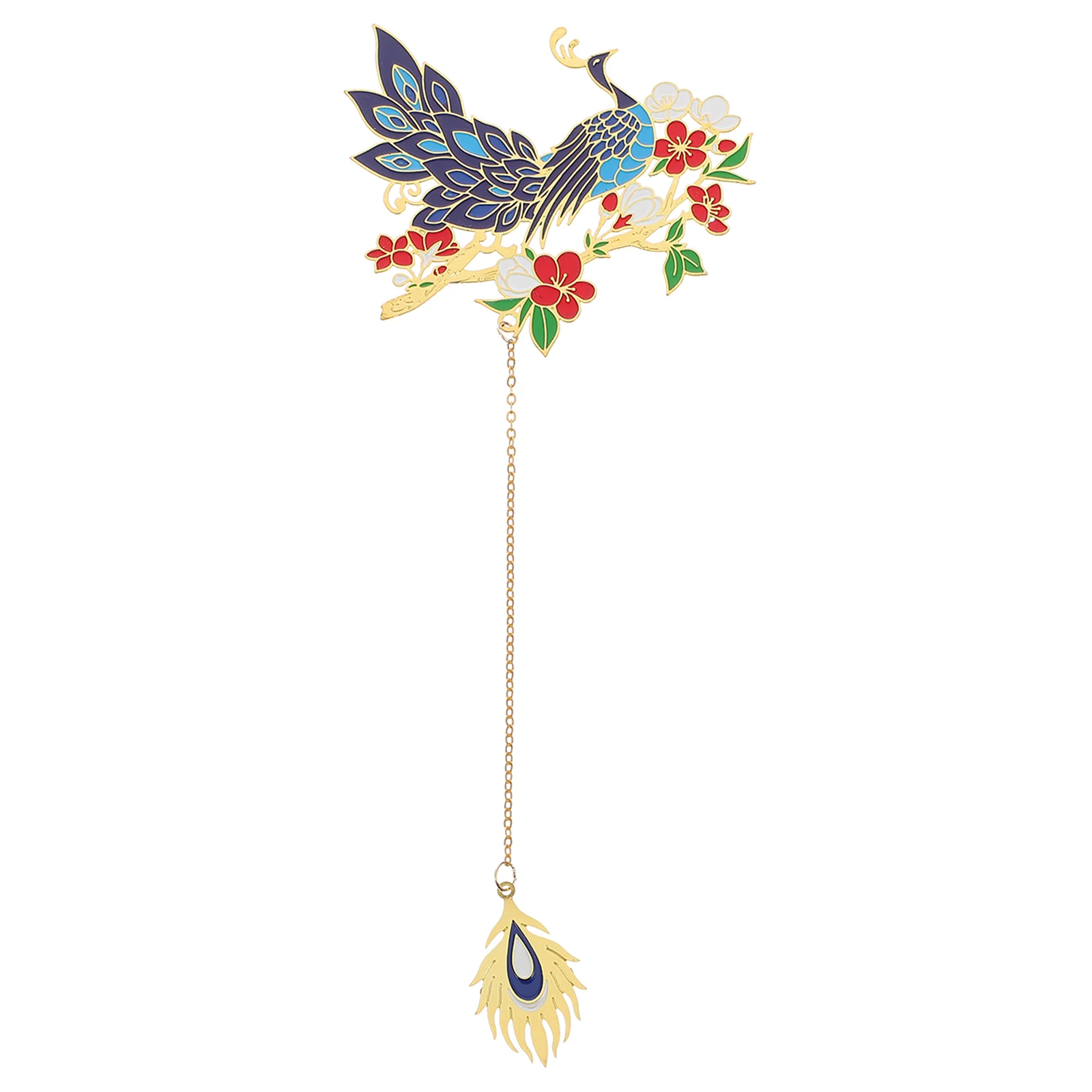 

Exquisite Peafowl Decorative Copper Delicate Page-marker