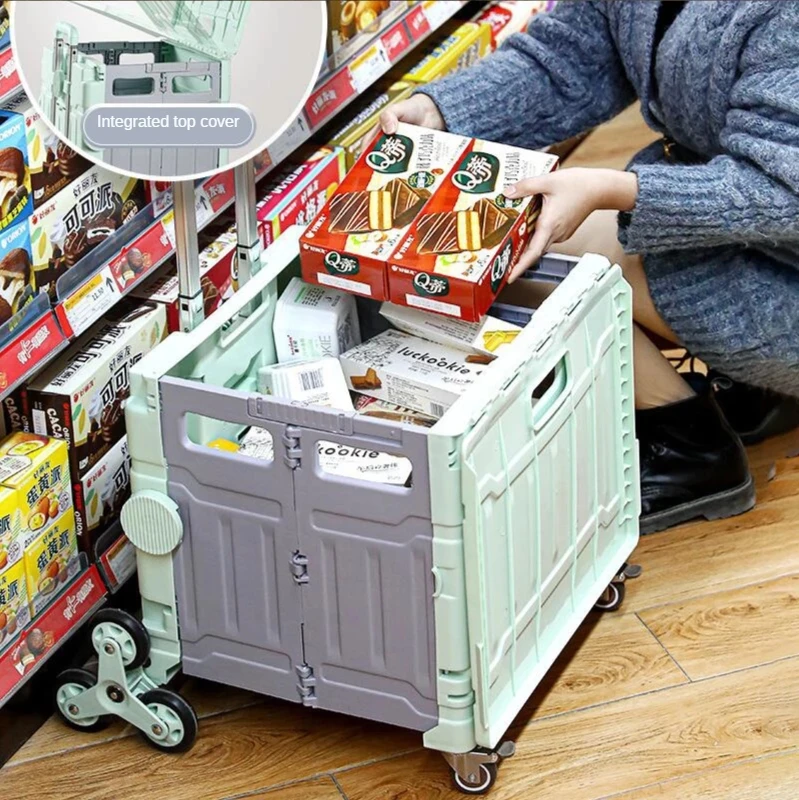 Складная корзина для продуктов и овощей портативные тележки с колесами - купить