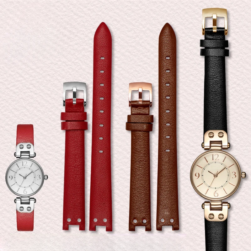 

Ремешок для часов Anne Klein с вогнутым интерфейсом, простой темпераментный браслет для девушек с маленьким циферблатом, в стиле ретро, 12 мм, коричневый, белый удобный браслет для наручных часов