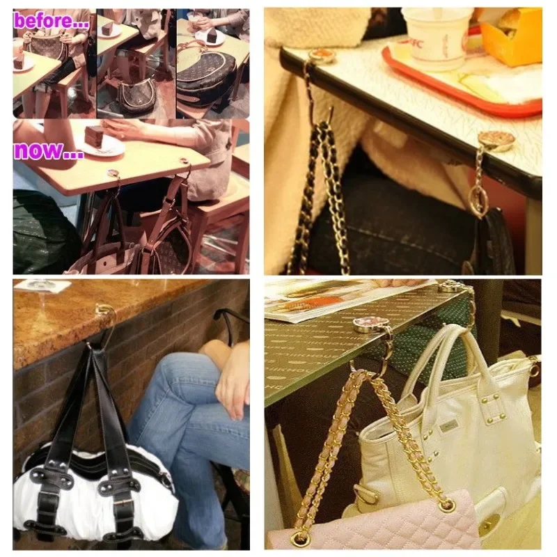 Винтажный складной крючок-держатель для сумки