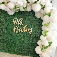 oh baby wooden wall sticker baby shower decorations boy girl babyshower 1st birthday party backdrop christening wedding supplies