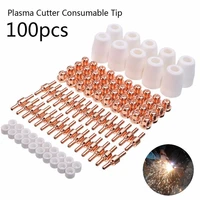 100pcs electrodes air plasma cutter consumables vortex ring shield cup extend tips for pt 31 lg 40 torch cut 40 50 torch