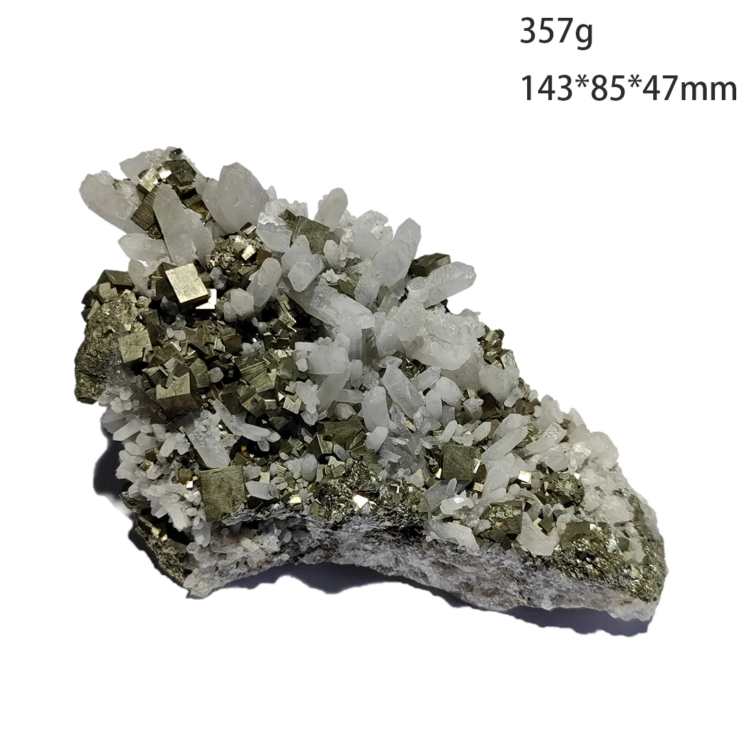 

C6-9B Natural Pyrite Quartz Mineral Specimen Stones and crystals Location hubei province china