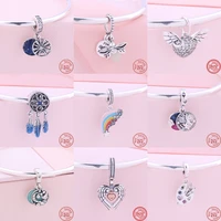925 silver firefly feathers angel wings charm fit original brand moments multi snake chain bracelet diy beads women jewelry
