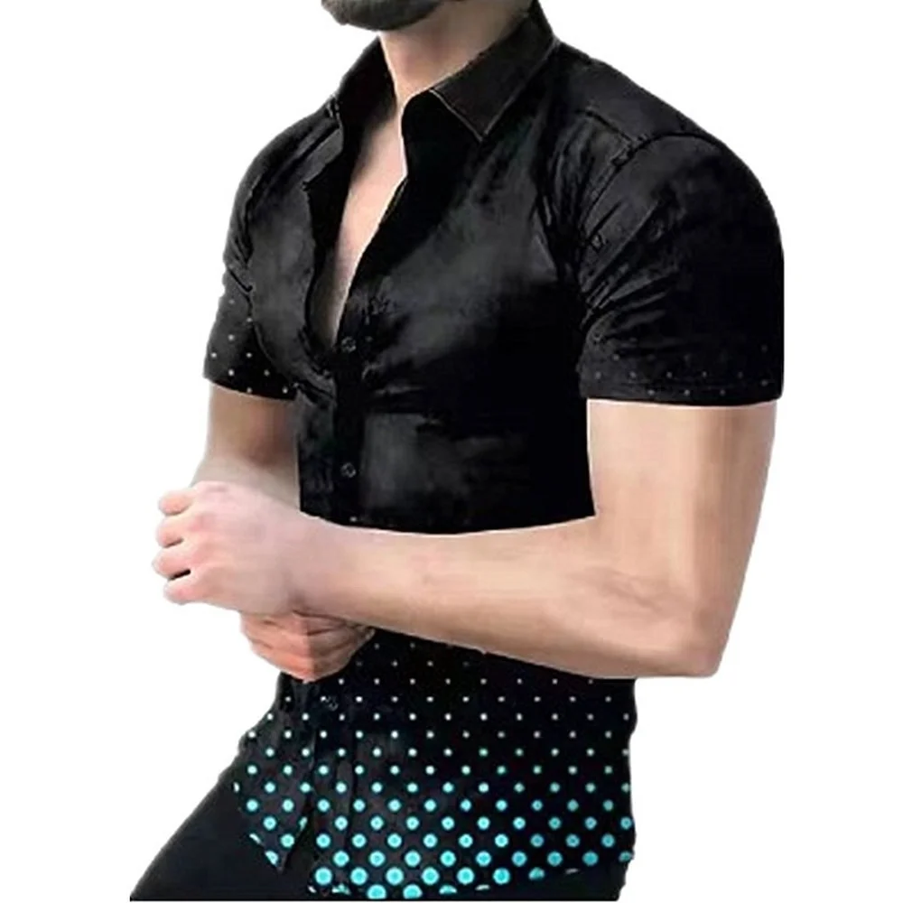 Men's Printed Shirt 3D Men's Summer Lapel Short Sleeve Button-Up Shirt