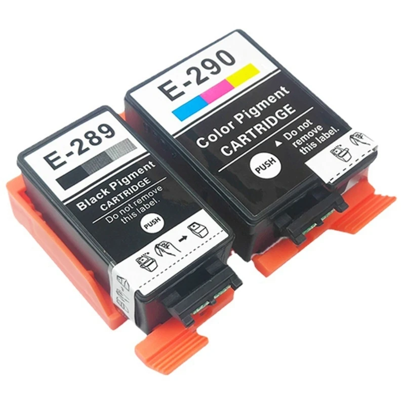 

H7EC Black and Color Pigment Cartridges E-289 E-290 Printer Inks Cartridgefor for WF-100 Printer T289 T290 Cartridges Replace