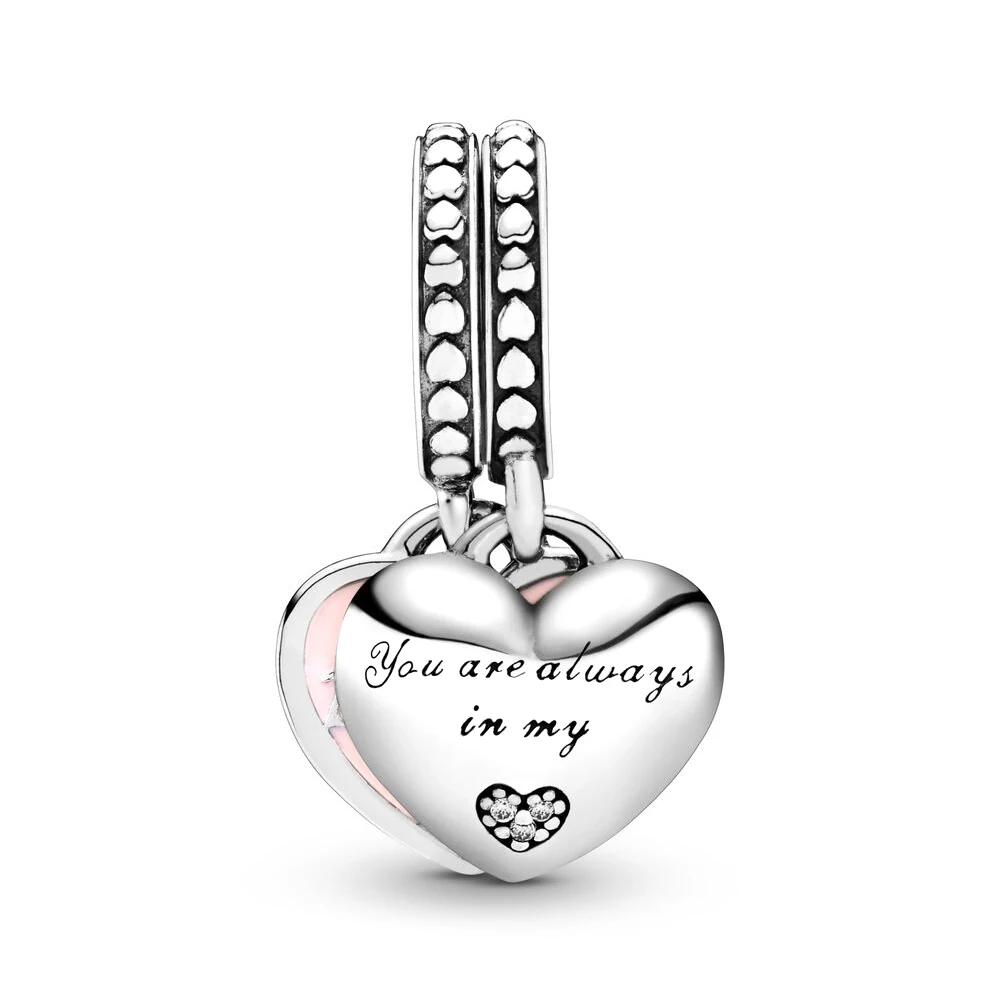 Pandora-Série Mère et Fille Hearts Dangle Charm, Family Chia Ship, Bracelet Mode Femme, DIY Executive, 925 2
