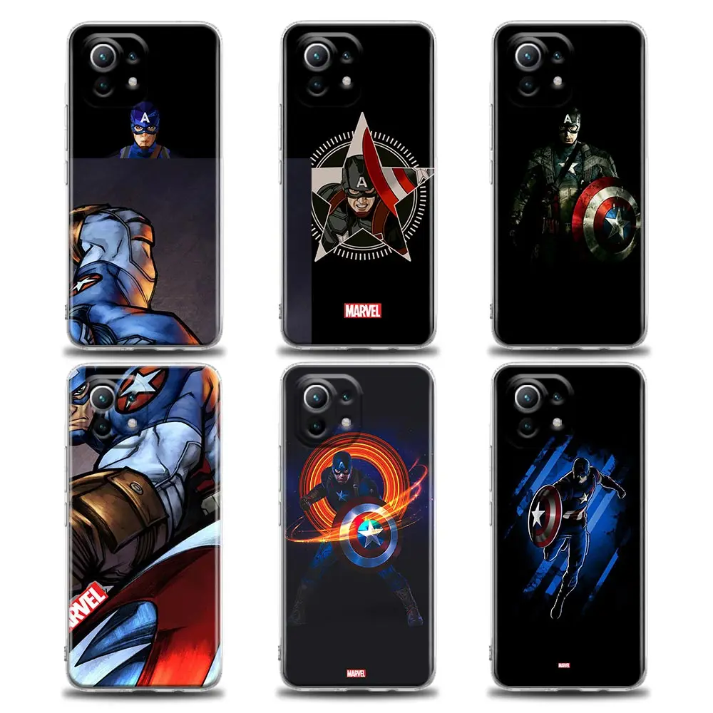 

Anime Marvel Captain America Phone Case for Xiaomi Poco X3 X3 M3 F3 9T 11 11X 11T 10T 12 Note10 Redmi 9A 9 10 9T 9C 5G Case