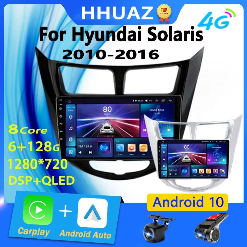 

Автомагнитола на Android для Hyundai Solaris Verna Accent 1 2010-2016, мультимедийный видеоплеер, навигация, GPS, 2Din, DVD, головное устройство Carplay