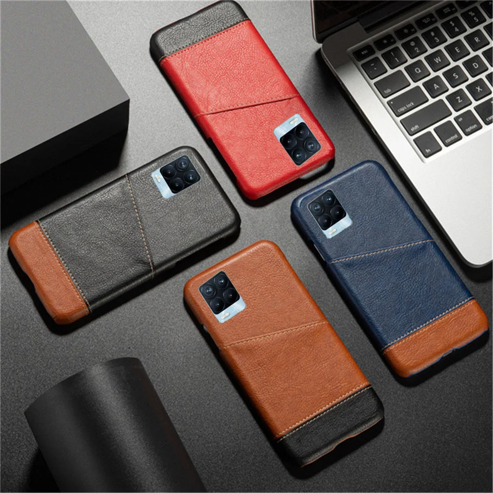 

Slim Case For Realme 8 Pro Case Realme 9 Pro Plus 8 9i 8i C21 C21Y C35 C31 GT2 Narzo 50i 50 Mixed Splice PU Leather Card Cover