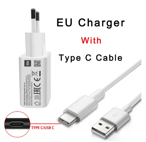 XIAOMI Power Adapter MDY-09-EK/EW EU US 80CM Micro USB / 1M Type C Data Cable Wall Charger Support All Micro USB Mobile Phones
