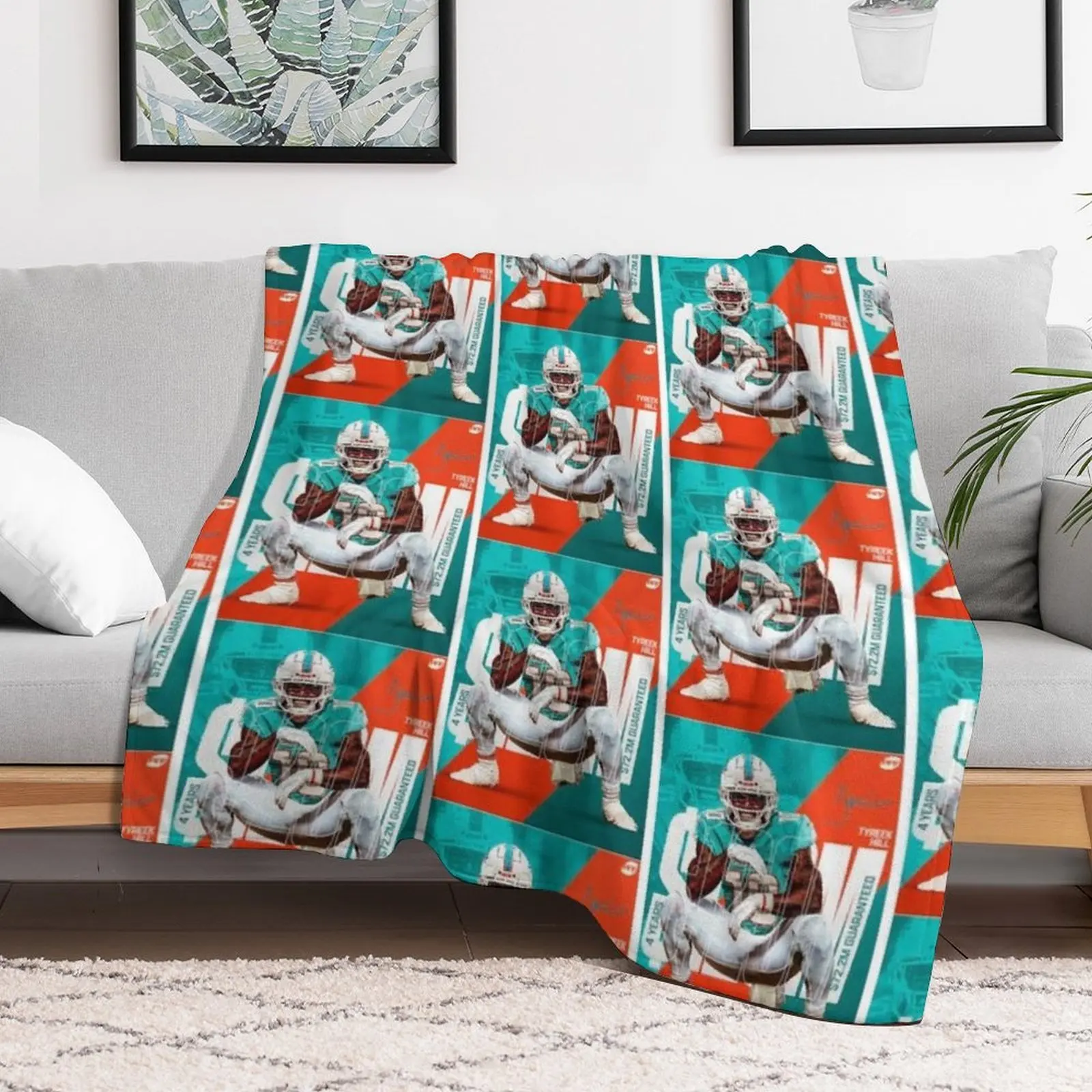 Одеяло Tyreek Hill с дельфином летнее пляжное одеяло