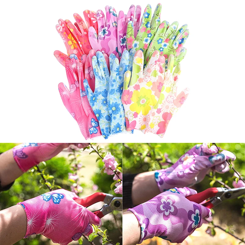 

6Pairs Optional Women Non-Slip Working Gloves Garden Floral Gardening Gloves With Palm-Coated For Yard Cleaning Planting Working