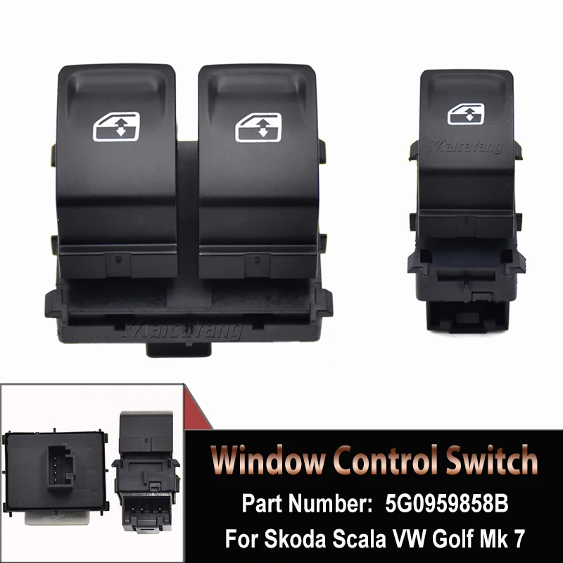 Power Window Switch Control Button For Skoda Scala VW Golf Mk 7 Cafter Campmob 5G0959858D 5G0959858E 5G0959858C 5G0959858B