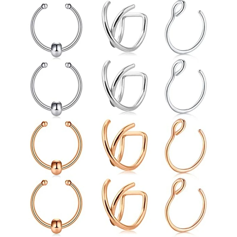 Комплект из кольцо и кольца розовое золото 12 шт. | Украшения аксессуары