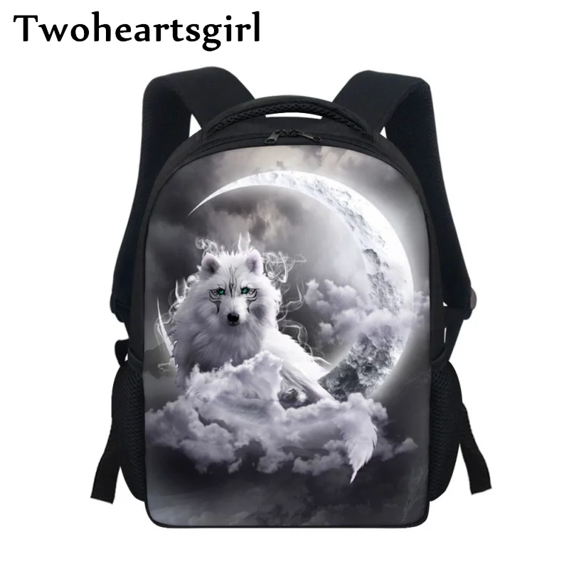 

Детский рюкзак twoheart sgirl с волчьим узором, маленький школьный ранец для детского сада, школьная сумка