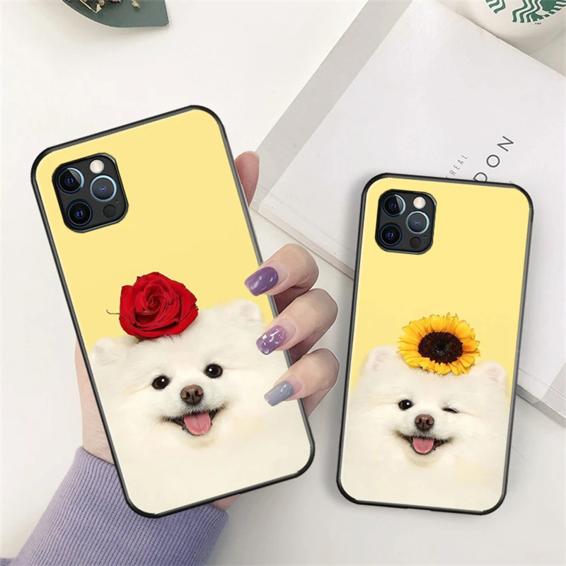

Cute dog Phone Case For iPhone 12 13 Mini 11 12 Pro Max X XR XS Max 7 8 6s Plus SE 2020 Silicone Protective Sleeve
