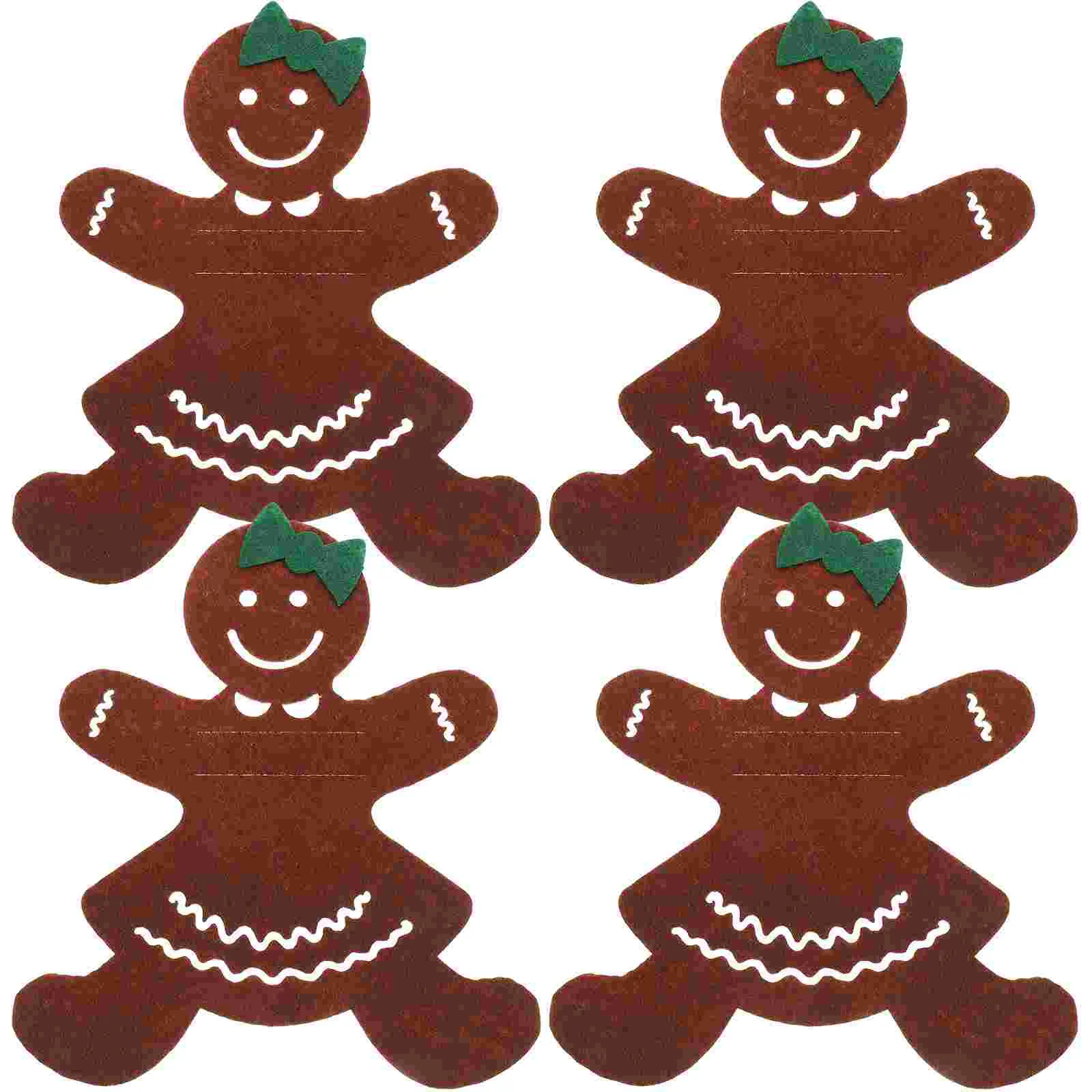 

4 Pcs Silverware Christmas Tableware Bag Holder Party Dining Decor Pouch Fork Cutlery Knife Tree Bags Shape