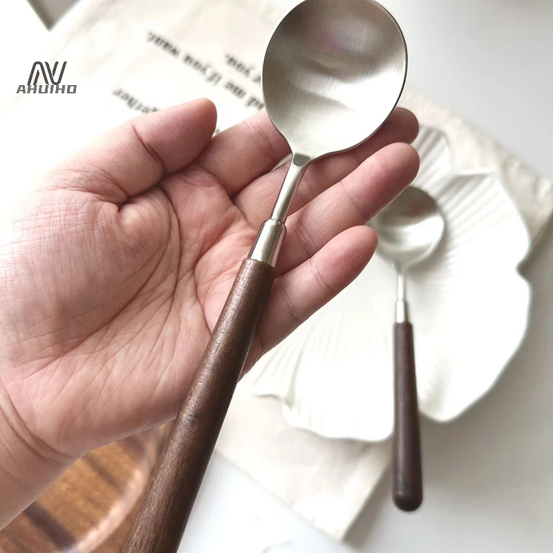 1 шт. винтажные столовые приборы с ручкой из нержавеющей стали 304 плоская