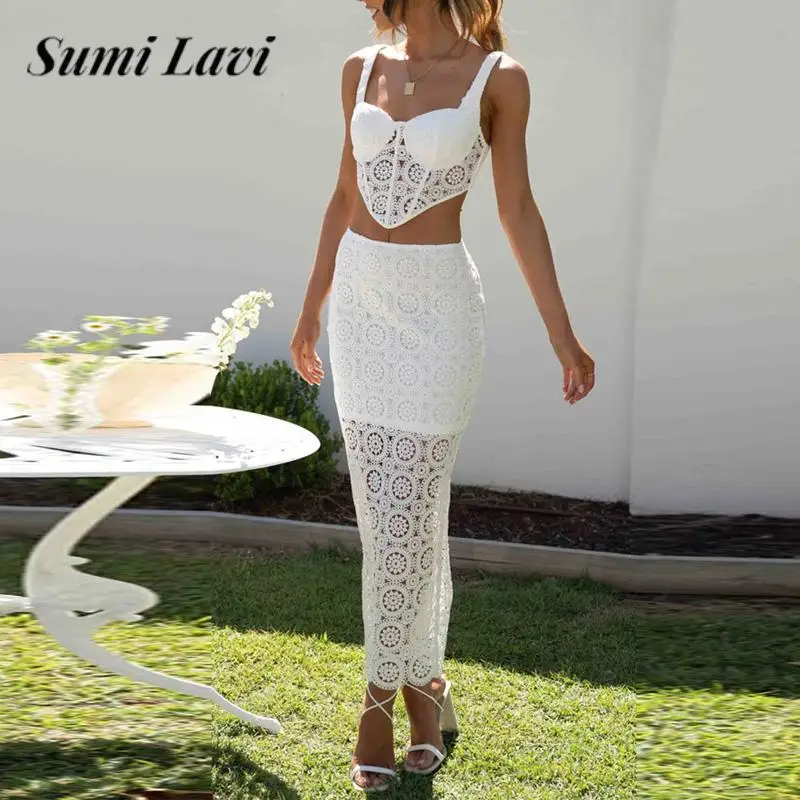 

Женский жаккардовый костюм с вырезами, короткий топ с квадратным вырезом и длинная юбка, однотонный праздничный костюм на молнии для свадьб...