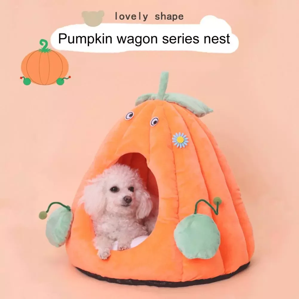 

NEW2023 Cat Bed Cozy Durable Lightweight Cartoon Pumpkin Shape Cat Dog Nest Tent for Home