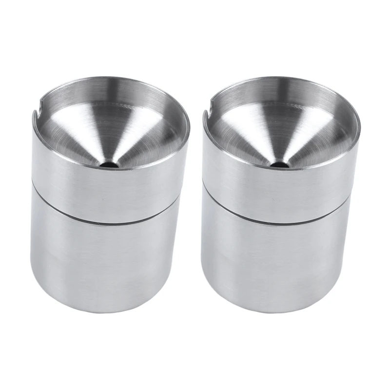 

2X Stainless Steel Car Ashtray Smokeless Auto Cigarette Ashtray Ash Holder Car Car With Lid Ashtray