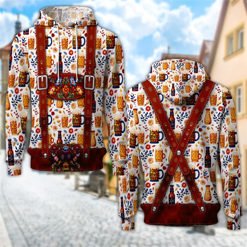 Пивной фестиваль 3D печать толстовки Костюм Октоберфест Баварская немецкая