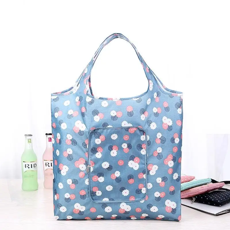 

New Lady Foldable Recycle Shopping Bag Eco Reusable Shopping Tote Storage Bag Cartoon Floral Fruit Vegetable Grocery