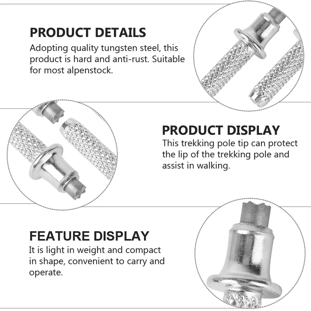 10 шт. трости с наконечником для треккинговой палки трость выдвижные стальные