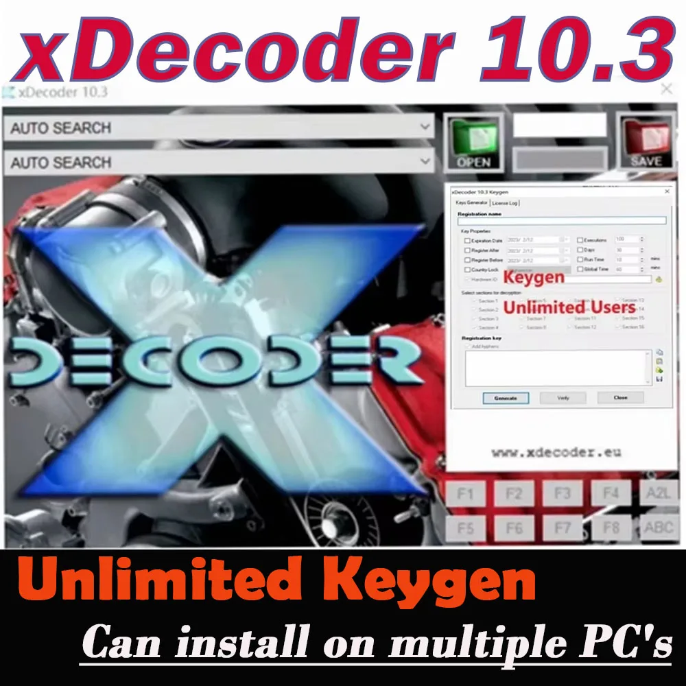 2024 Новый XDecoder 10.3 с неограниченным механизмом Keygen DTC Remover OFF Удаление программного