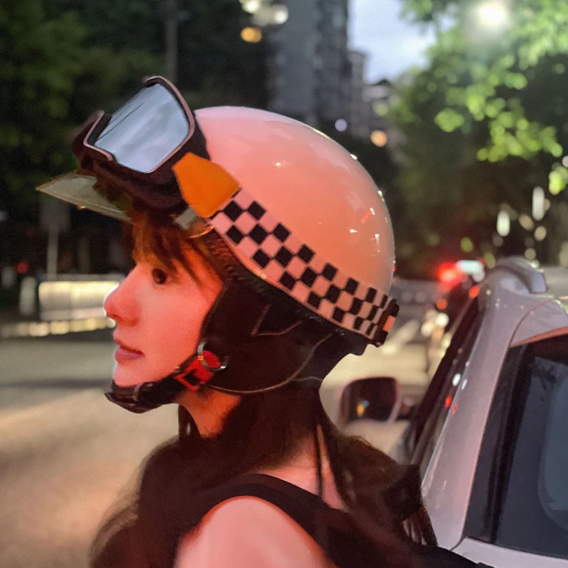 French Retro Motorcycle Helmet Small Helmet Body Japanese For Harley Half Casque Summer Pedal Electric Car Scoop Helmet enlarge