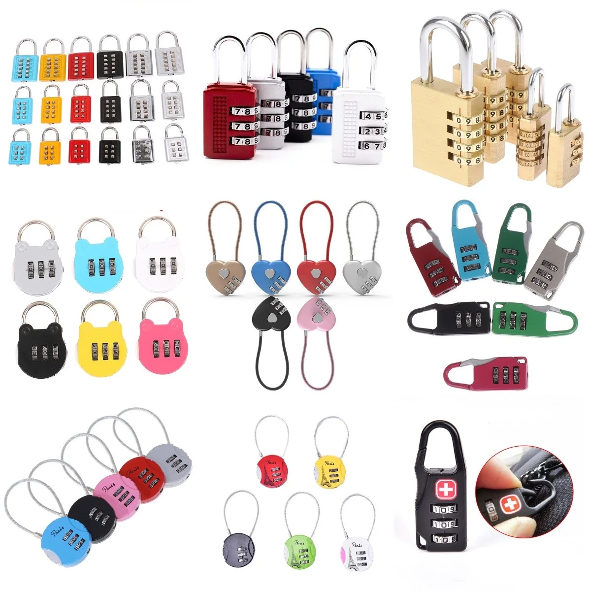 

3/4 Стандартный кодовый комбинированный навесной замок с кодом, сбрасываемый для путешествий, сумки, дверного шкафа, шкафа