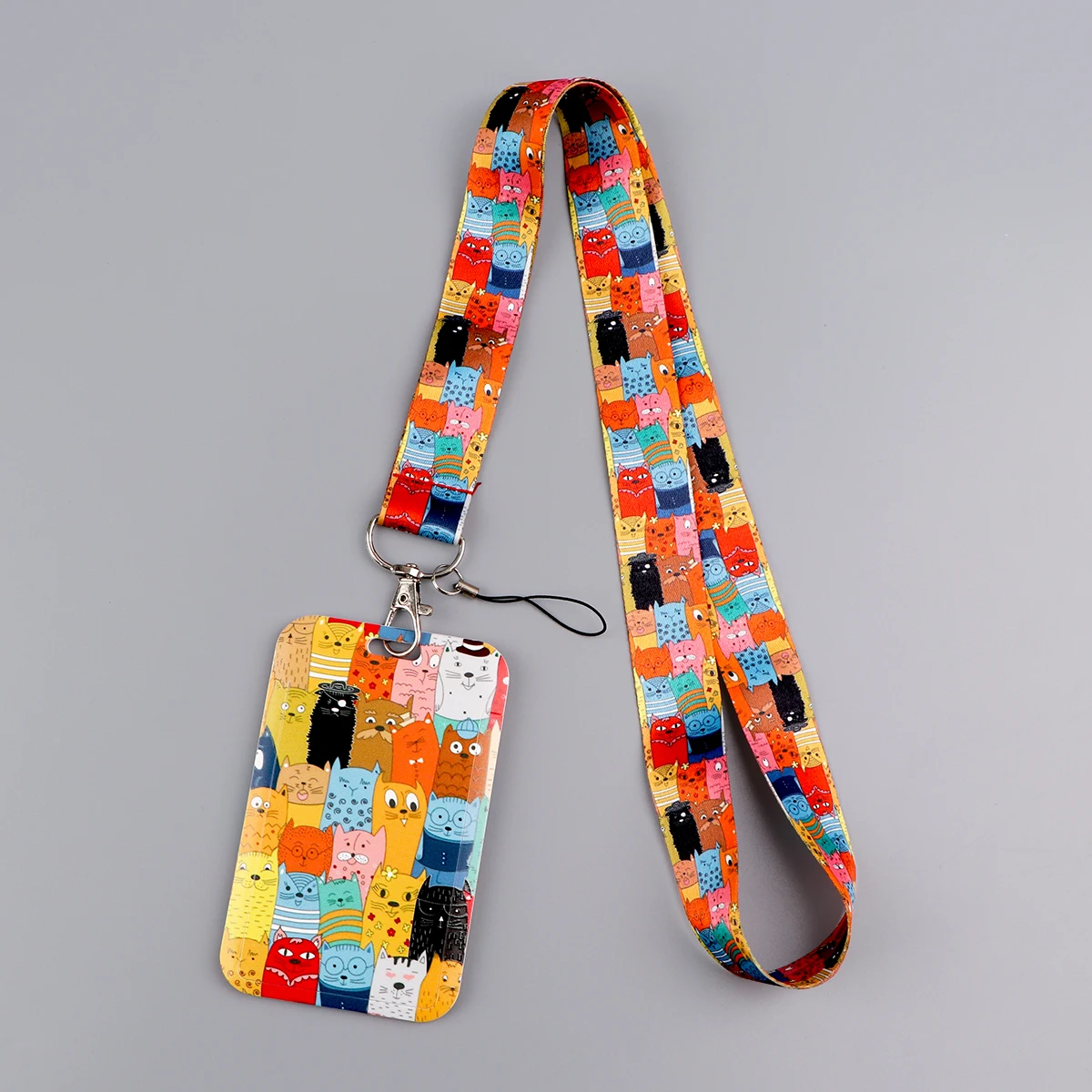Милый шнурок с кошкой для ключей шейный ремешок карт ID держатель брелок