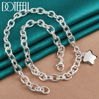 doteffil 925 sterling silver 18 inch chain star pendant necklace for woman man wedding engagement fashion jewelry