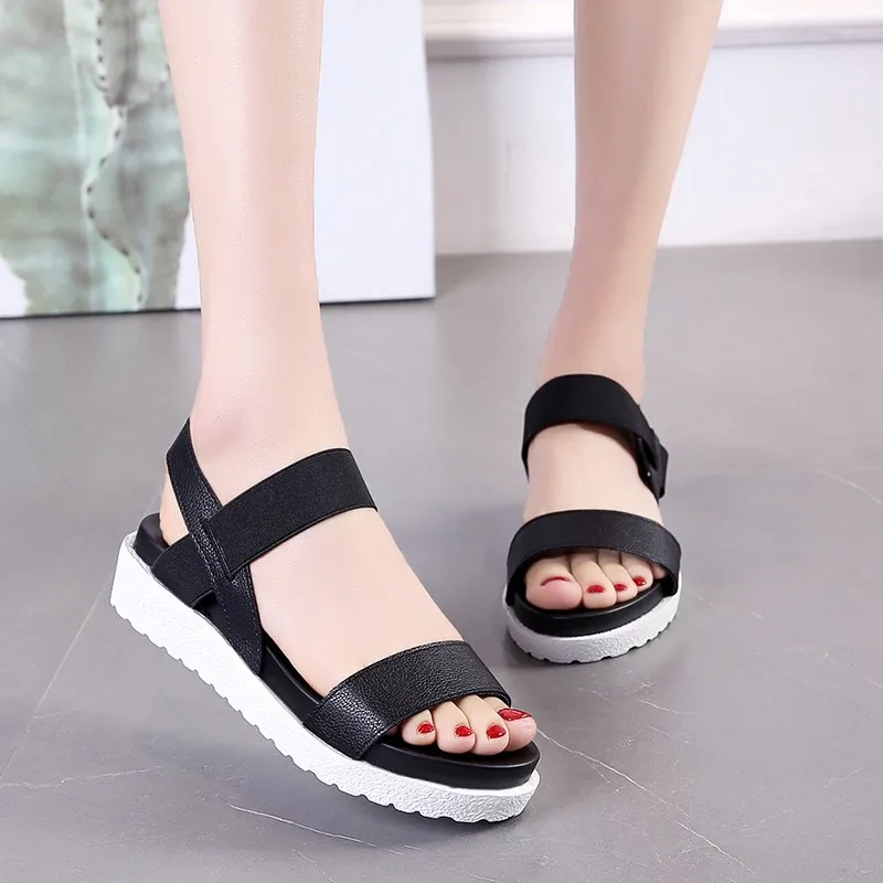 

New 2022 Summer Ladies Flat Shoes Open Toe Sandals Roman Fashion Casual Shoes Large Size Flip-flops 36-42