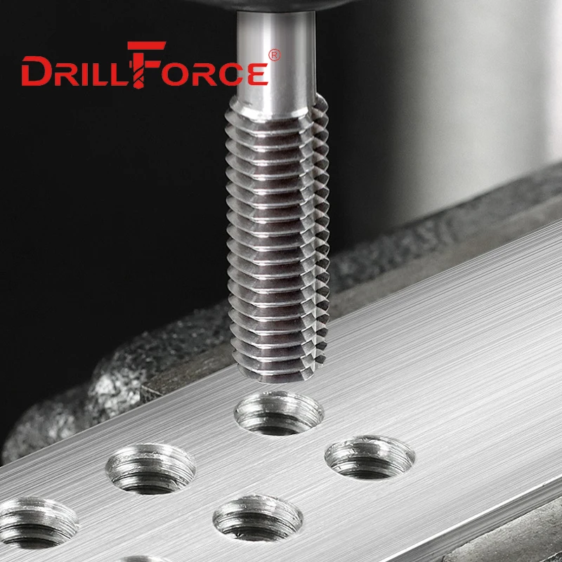 Drillforce Cobalt Screw Thread Tap Drill Bits Forming Flute Metric M1-M12 TICN Coated Machine Tools For Stainless Steel images - 6