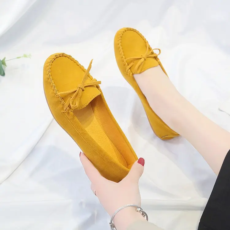 Spring and Summer Women's Flat Shoes Simple and Fashionable Suede  Loafers Lightweight Soft Sole Comfortable Women's Flat Shoes