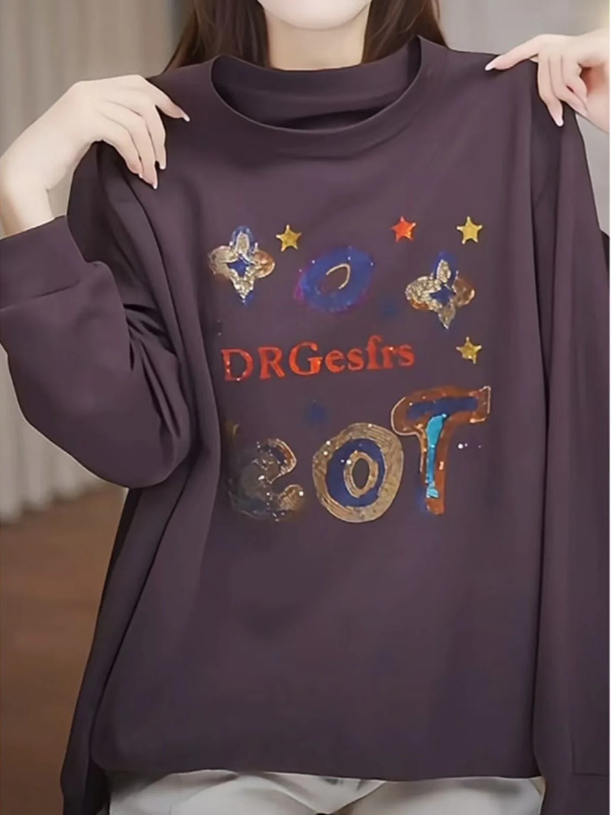 Plus Size Manfei Jirui Модная толстовка с круглым вырезом и Женская одежда Осень Новый