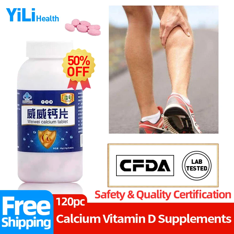 

Calcium Supplements Chewable Tablet Osteoporosis Promote Bone Strength Height Growth Joint Pain Capsules Milk Taste CFDA Approve