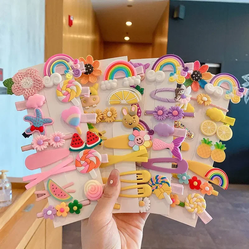 

Set Children Cute Cartoon Flower Fruit Rubber Bands Hairpins Girls Lovely Hair Clips Kids Hair Bands Hair Accessories Gift