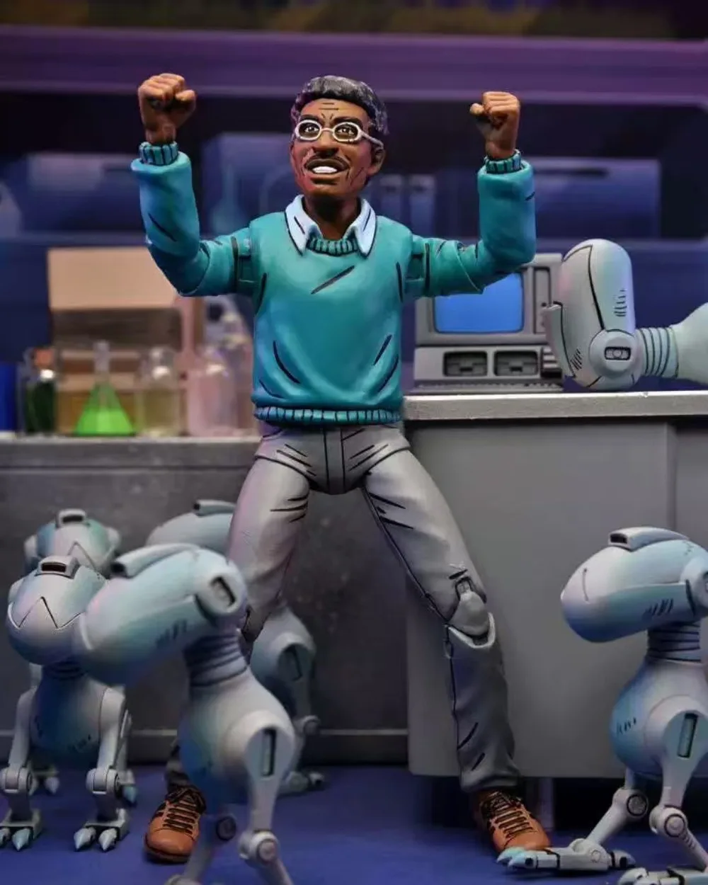 Spot NECA Teenage Mutant Ninja Turtle TMNT Dr. Fly Can Move My Hand To Do Laser Genuine Model Gifts.