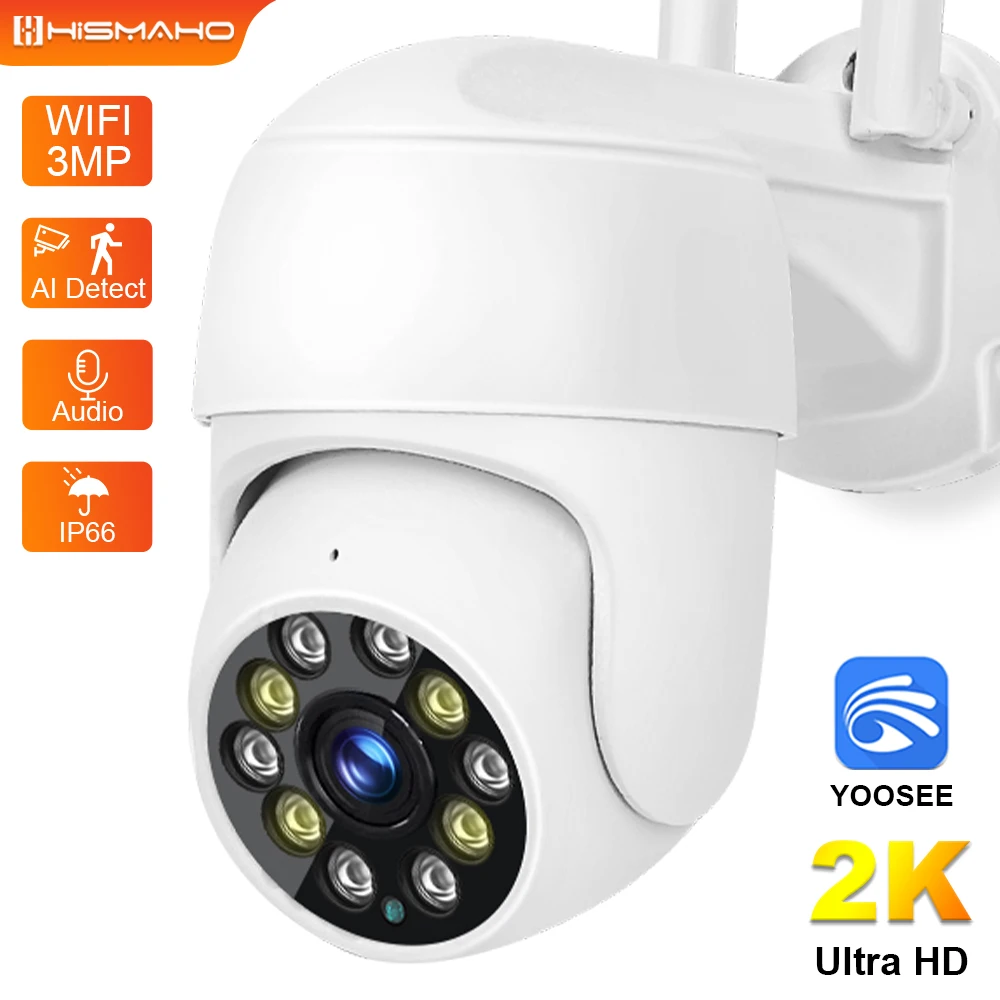 

Yoosee 2K 3MP WiFi IP Camera Outdoor PTZ Security CCTV Video Surveillance 1080P 4X Digital Zoom Dome Auto Tracking Onvf NVR