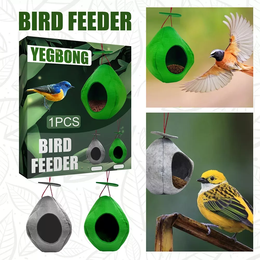 

Hanging Bird Feeder Garden Decoration Felt Cloth Birdhouses Wild Bird Food Container Pet Accessories for Balcony