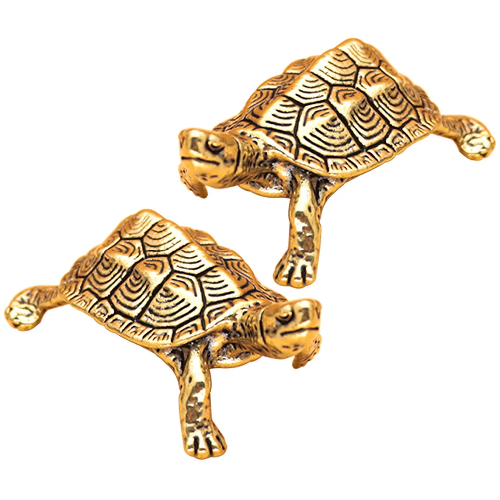 

Turtle Tortoise Brass Decor Statue Mini Figurine Figurines Animal Adornment Shui Feng Miniature Sea Ornament Retro Statues