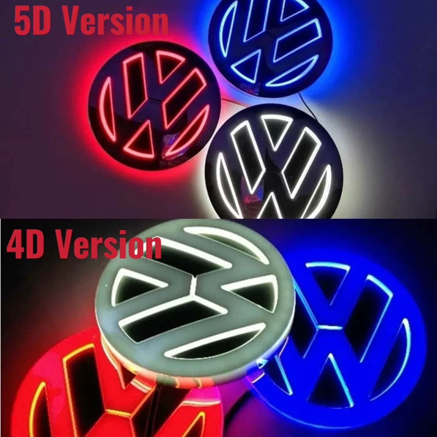 

1 шт. VW 11 см 4D 5D логотип светодиодный задний бейдж свет передняя решетка эмблема для VW Bora Golf Jetta POLO MAGOTAN Passat логотип свет