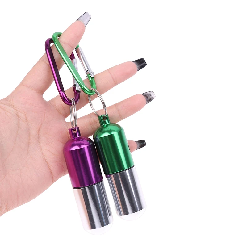 

Наружный водонепроницаемый контейнер для таблеток из сплава, контейнер для таблеток, фотография с кольцом для ключей