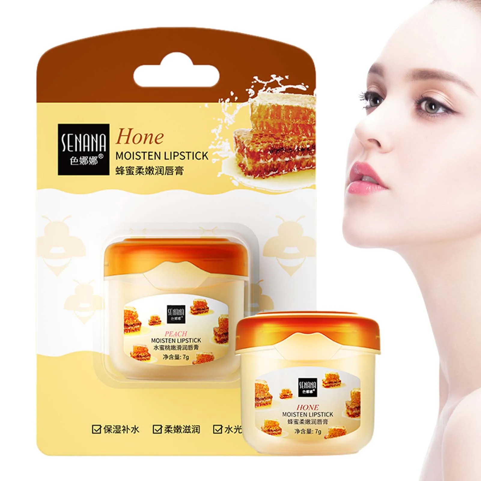 

FruitLip Balm Anti Dry Moisturizing Film For Lip 0.25 Oz Lip Cover Honey Peach Avocado Lip Balm Repairing For Dry Rough Peeling
