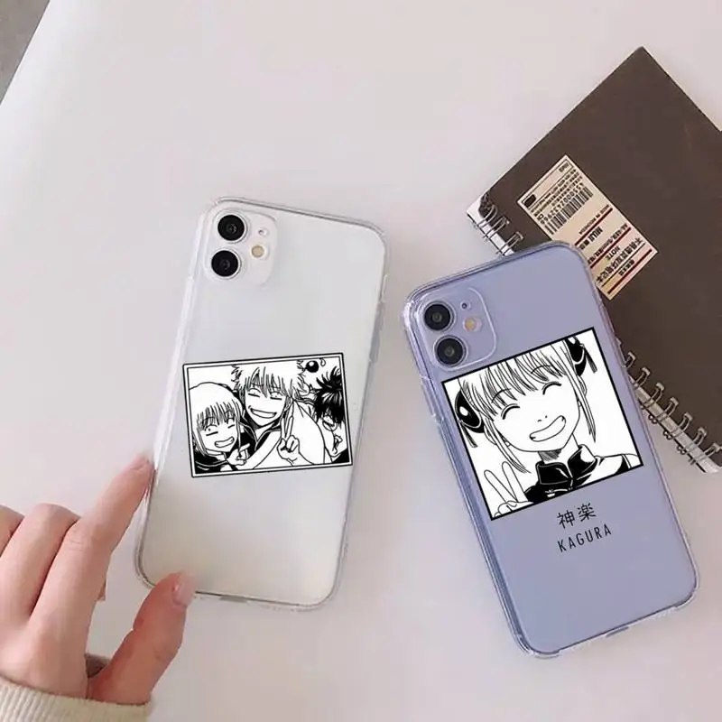 

Sakata Gintoki anime Phone Case Transparent soft For iphone 12 11 13 7 8 6 s plus x xs xr pro max mini